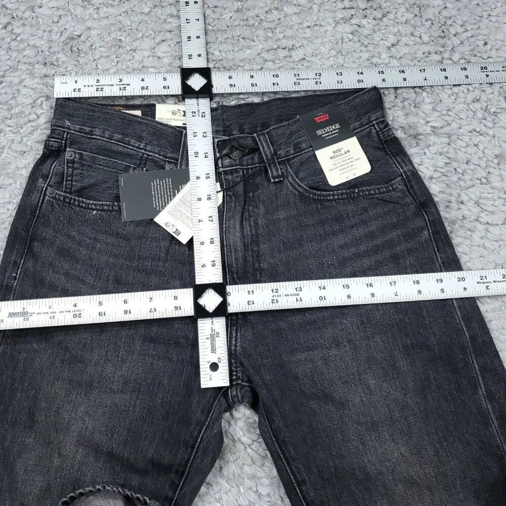 Levi's Premium 505 Regular Fit Selvedge Jeans Straight Leg Men’s Size 31 x 30